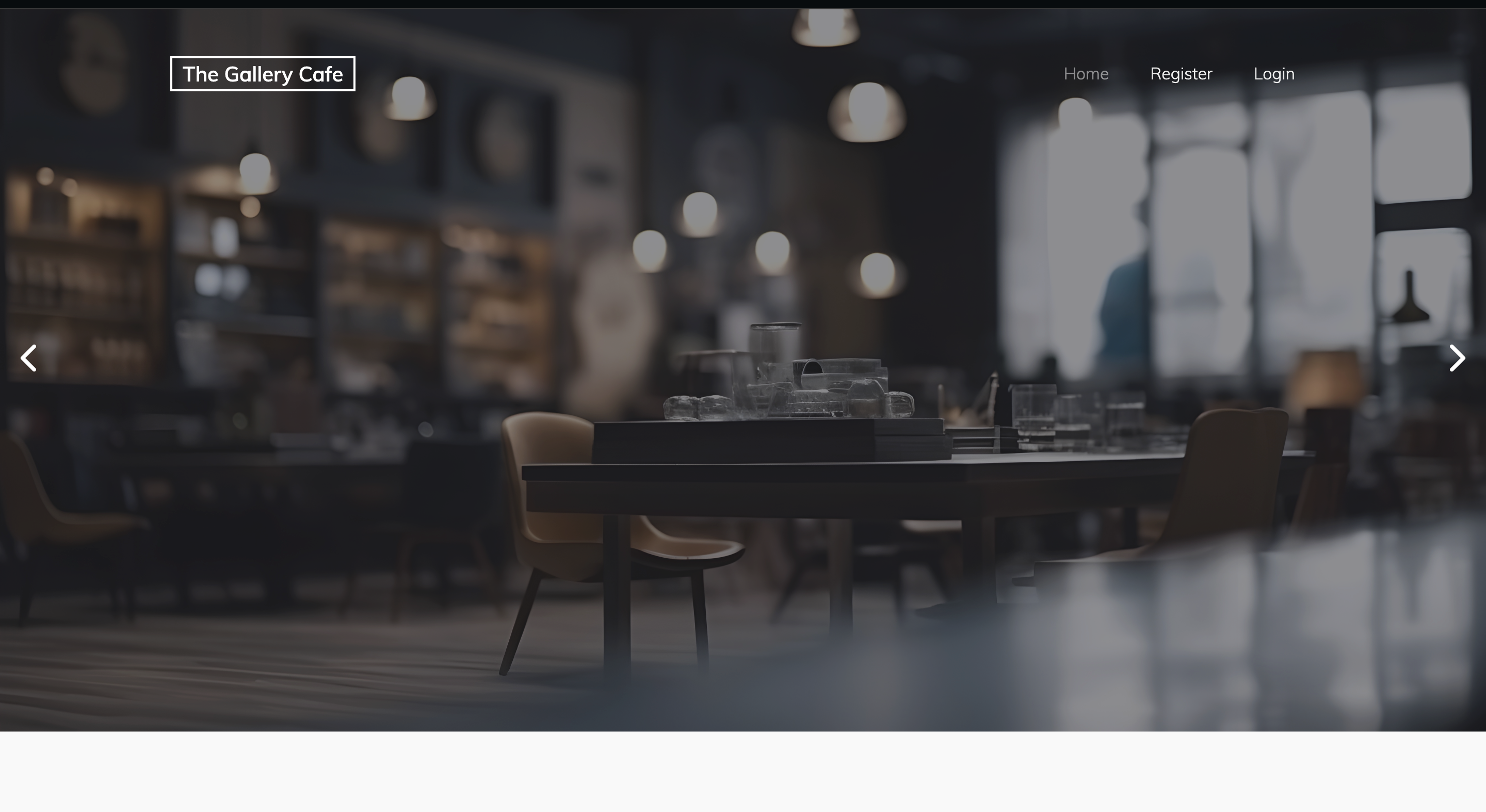 The Gallery Cafe application screenshot